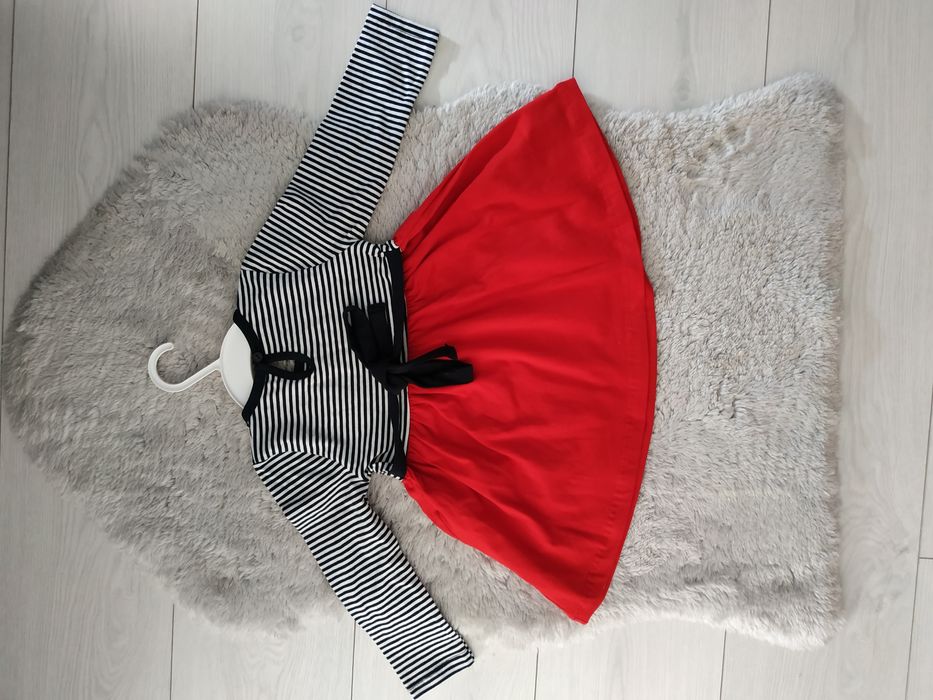 Nowa sukienka z misiem/urodziny/roczek/prezent/Barmy/r.74/80