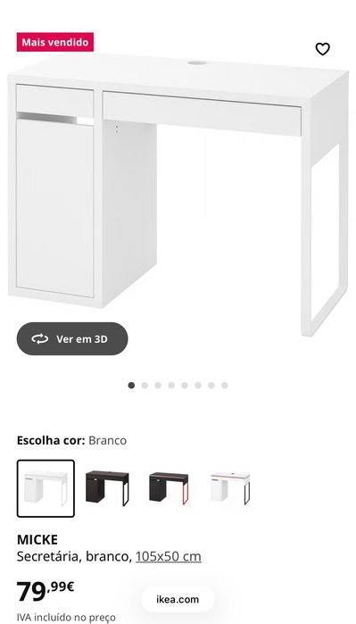 Secretaria criança ikea branca