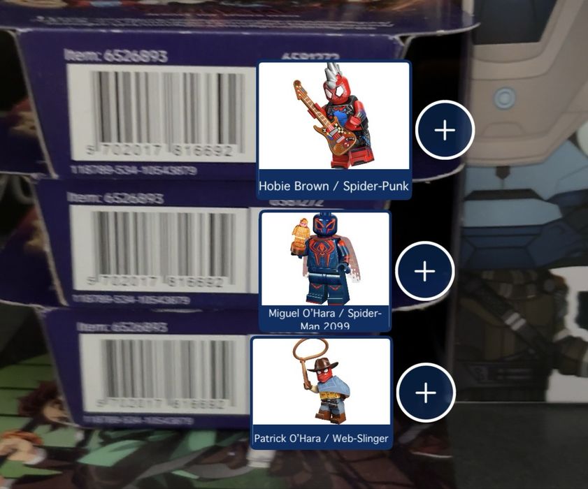 Lego spiderman across tye spider verse minifigures