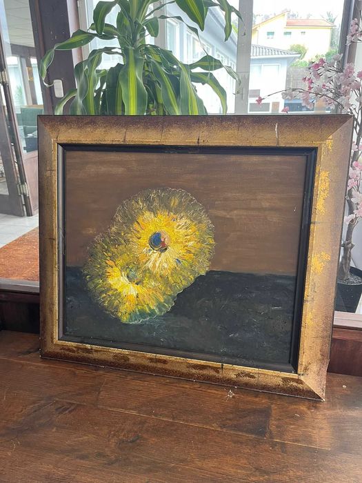 Pintura de Girassóis com Moldura