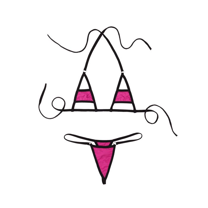 Rennes Bikini wiązane plaża z dziurami seksowne ciemny różowy