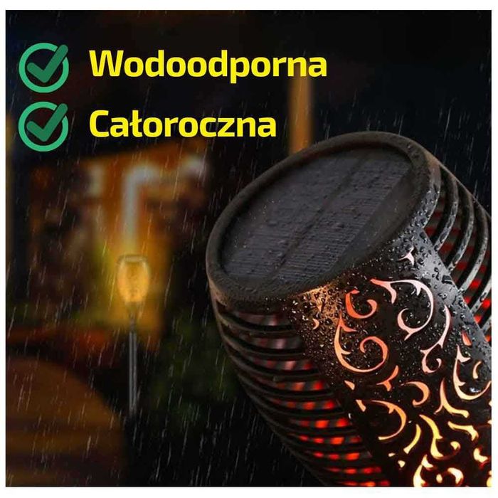 6x DUŻA lampa CAŁOROCZNA solarna ogrodowa,lampki LED do ogrodu stojące