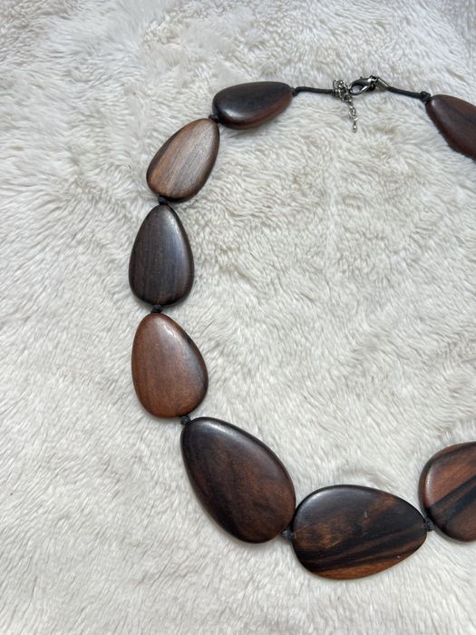 Naszyjnik Marks & Spencer drewno drewniany boho etno etniczny 25