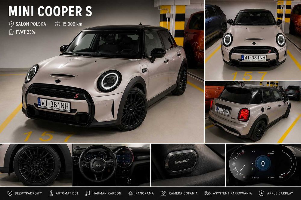 MINI Cooper S | Panorama | Harman Kardon | PL Salon | VAT23 | 15 tys. km