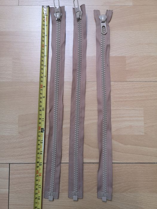 3 x Zamek błyskawiczny beżowy 40 cm długi mocny