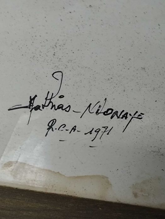 2 quadro antigos feitos em folhas e penas assinados vintage
