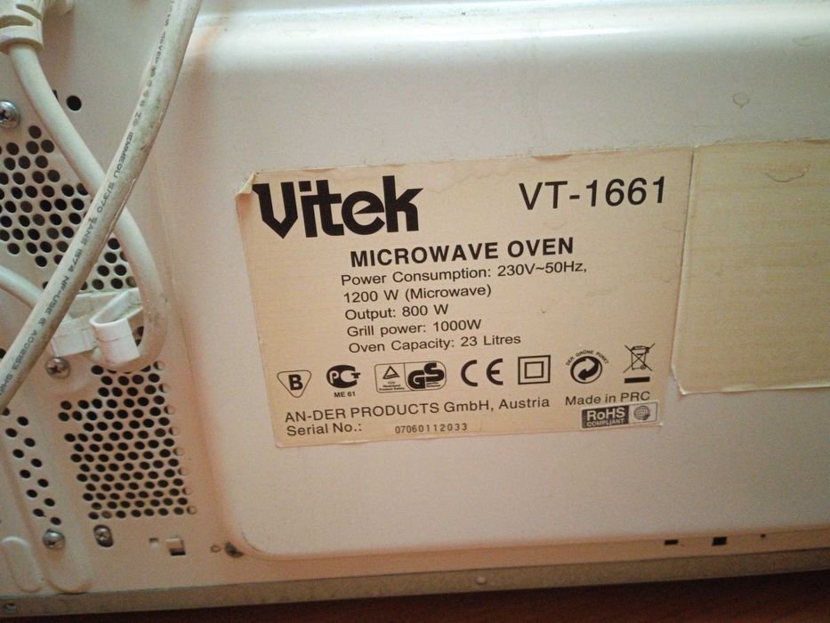 микроволновка vitek vt-1661 мікрохвильова піч печь продам