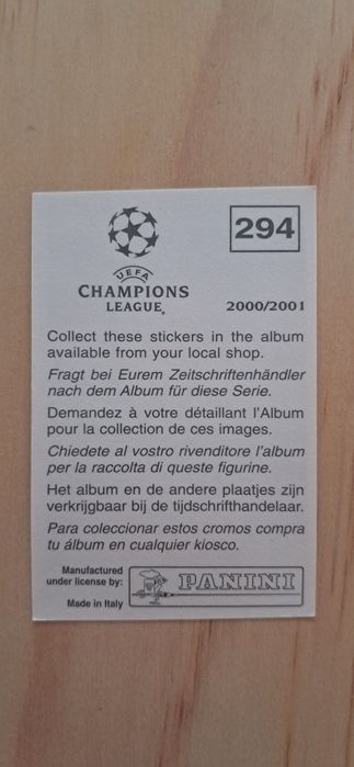Cromo futebol de Luis Enrique(Uefa Champions League)da Panini