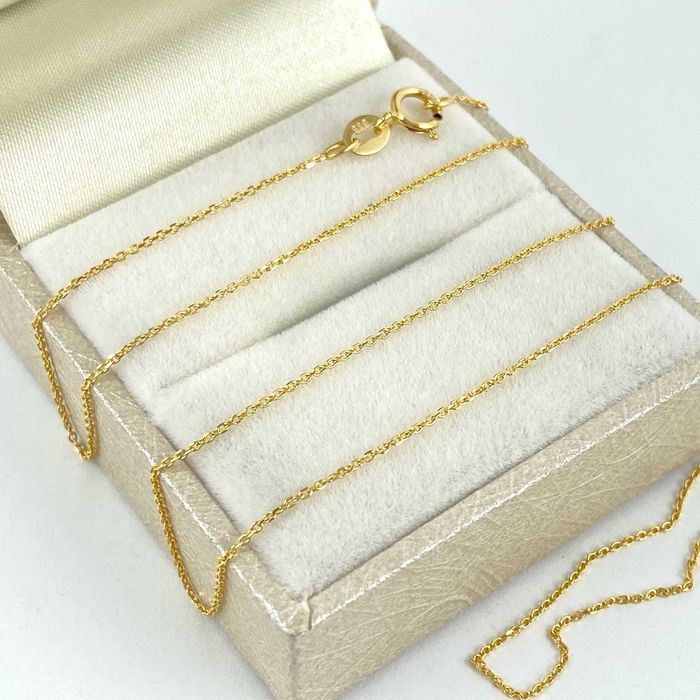 Subtelny ZŁOTY łańcuszek splot ANKIER PRÓBA 585 (14K) długość 50 cm