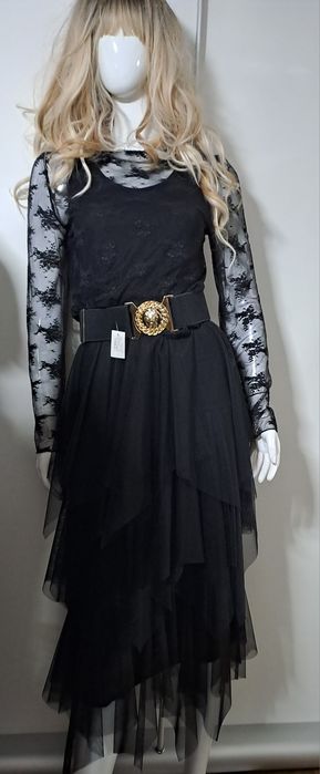 Halka/ sweterek czarna tiulowa