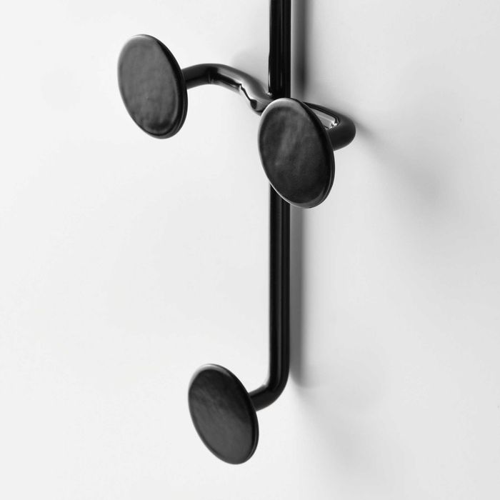 IKEA Pluggland cabide de porta 3 ganchos redondos preto aço (4 unid)