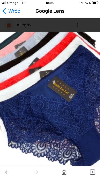 Majtki damskie wysoki stan bawelna z koronka L xl xxl