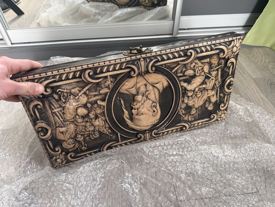 Нарды деревянные резные Запорожская сечь (50х46см)