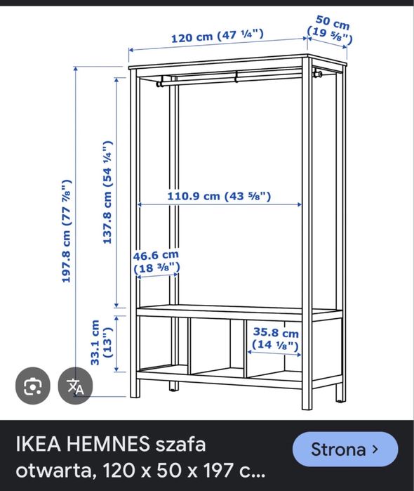 Ikea Hemnes szafa otwarta