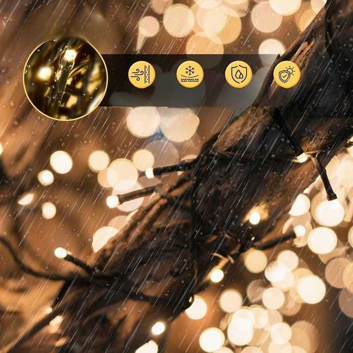 Choinkowe Lampki LED Zewnętrzne Wewnętrzne 20 m 200 LED Wtyczka Pilot