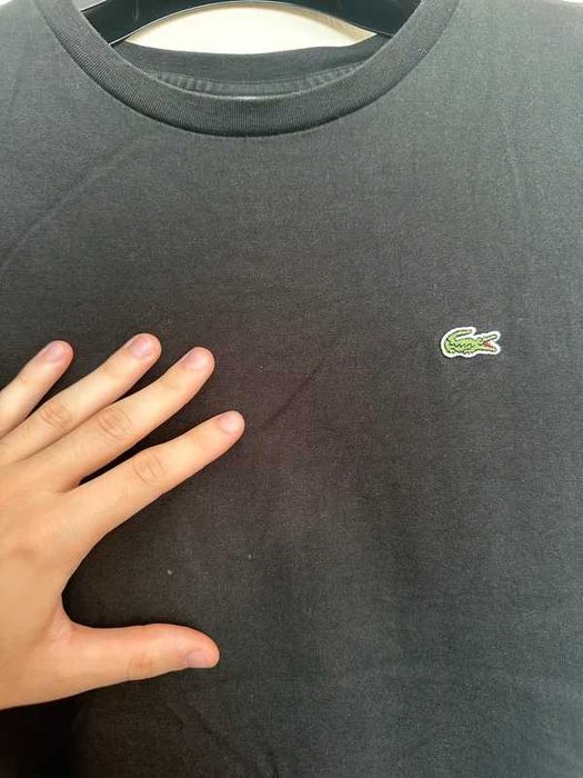 Koszulka Lacoste czarna S/M – klasyk z logo krokodylem, unisex vintage