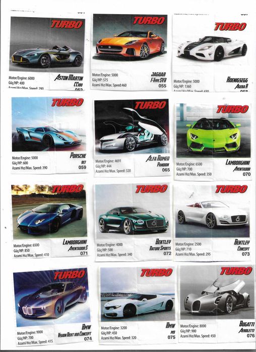 Obrazki z gumy Turbo 2017 Extreme 51 sztuk