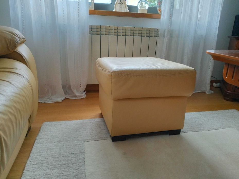 Komplet wypoczynkowy ze skóry naturalnej