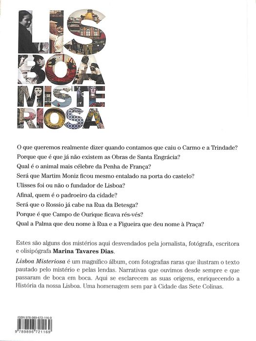 "Lisboa Misteriosa" de Marina Tavares Dias [Novo]