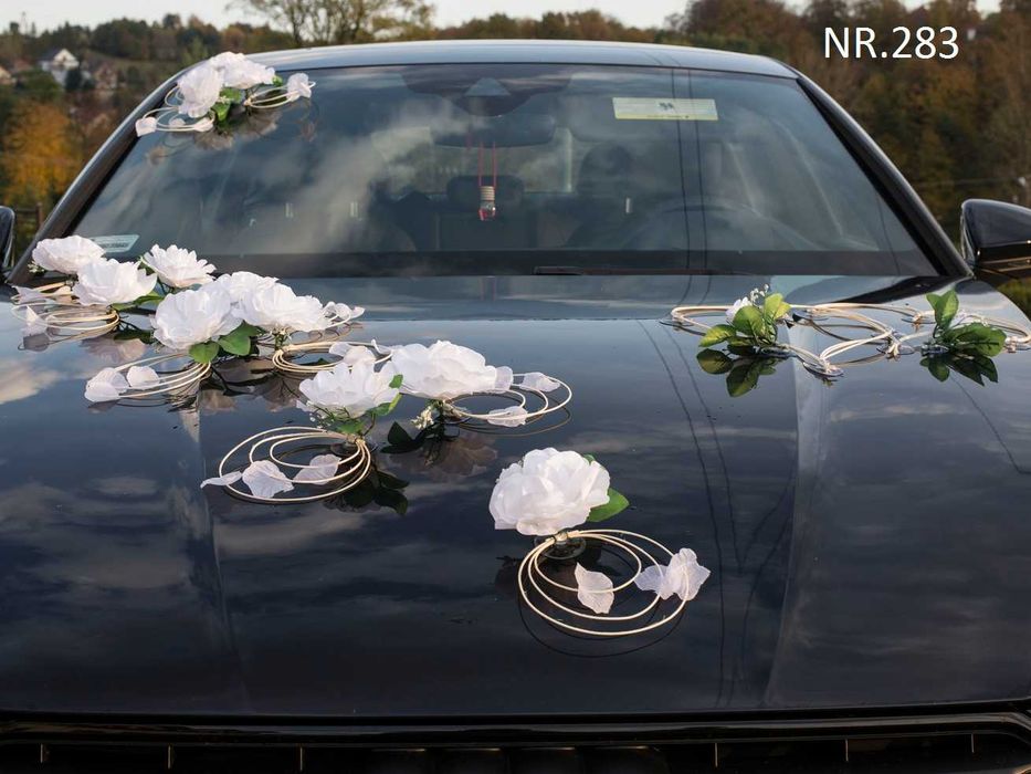 ELEGANCKA dekoracja na samochód.Cały zestaw.Ozdoby na auto 283
