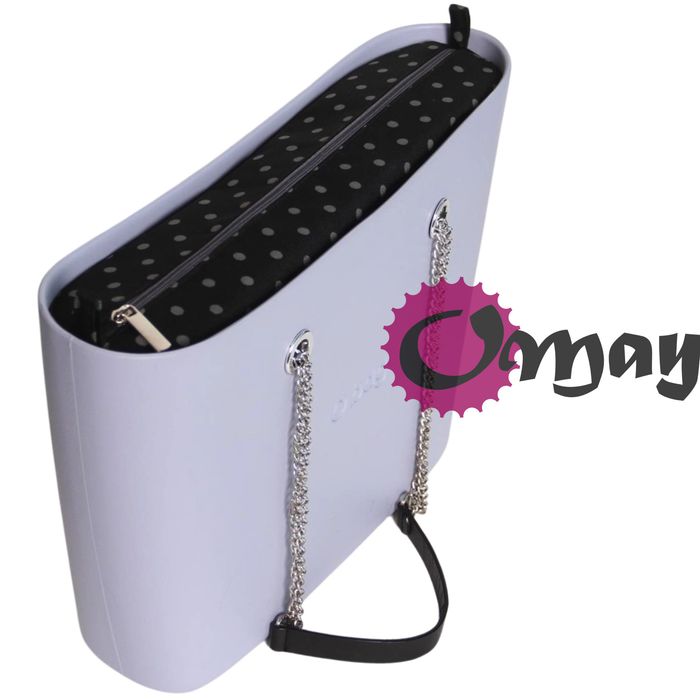 Czarny organizer do OBAG URBAN groszki grafitowe 2 kieszenie VIP OMAY