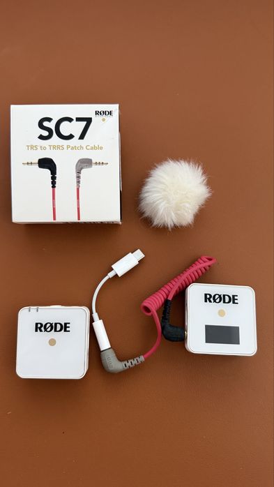 Wireless go mic Rode Branco + SC7 cabo + USB-C to Jack