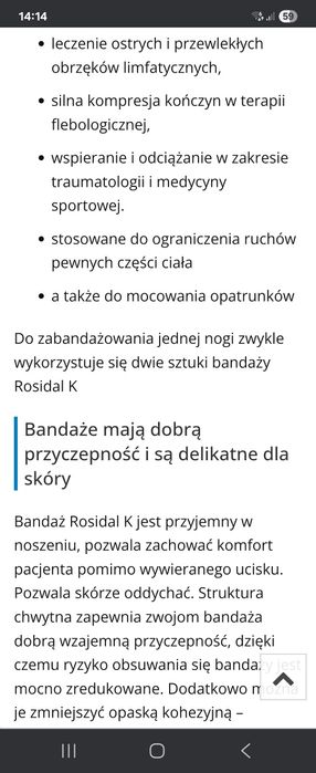 Rosidal K opaska, bandaż