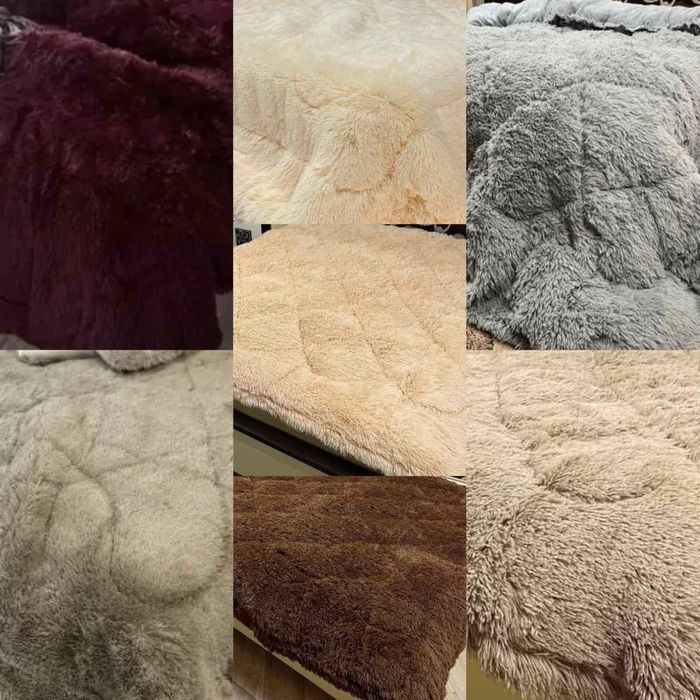 Пухнасте товстенькі мʼякі хутряні ковдри покривала "Травичка ведмідь"