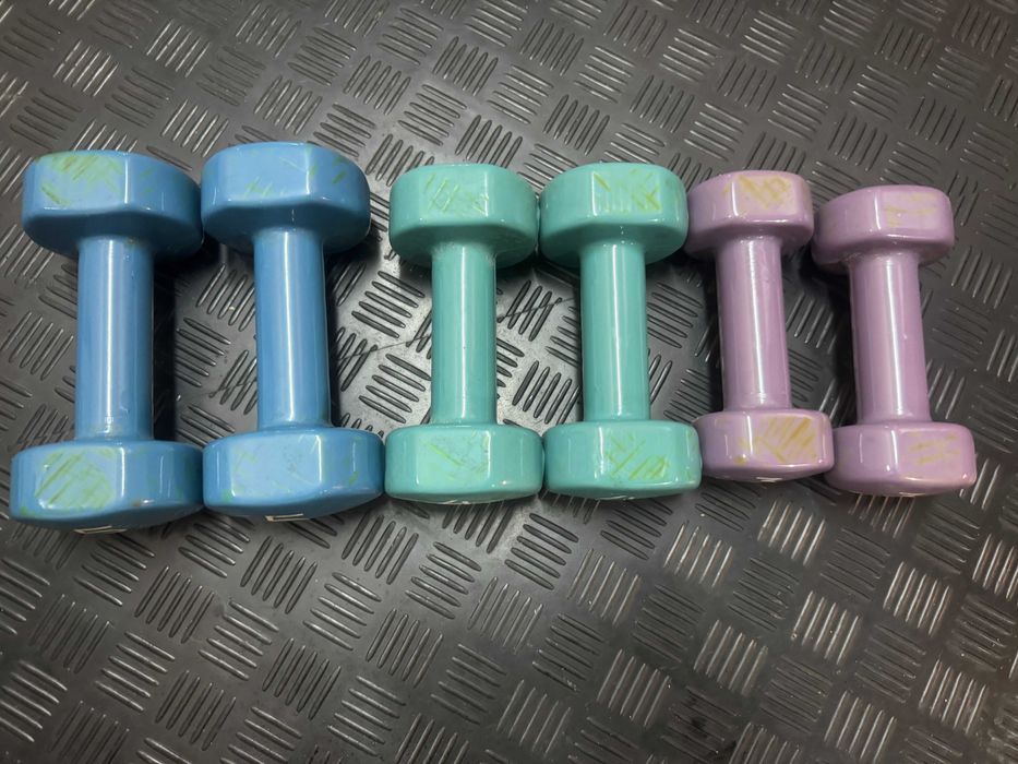 Conjunto de Halteres Neoprene Fitness  – Pares de 3kg, 4kg e 5kg