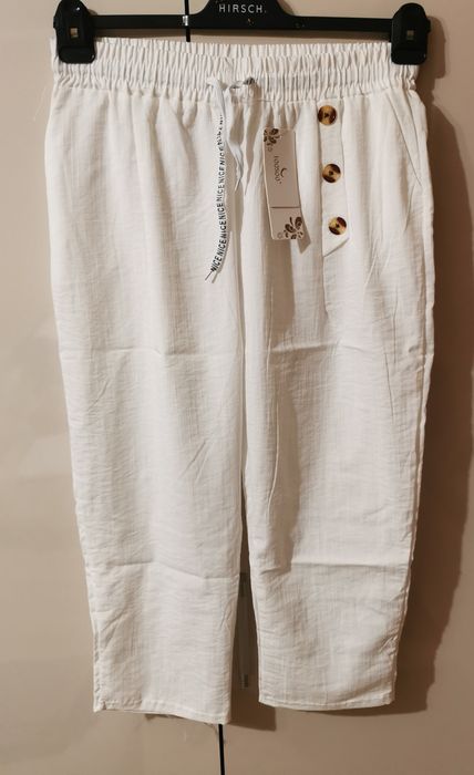 Spodnie damskie białe 42/44 XL/XXL białe 7/8 nogawka nowe