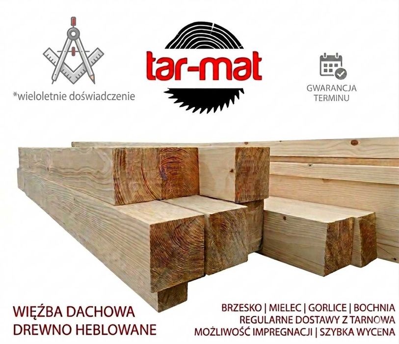 Więźba Dachowa Kantówka Altana Altanka Wiata Pergola Tartak Tarnów Łaty Deski Kontrłaty Belki  Heblowanie Struganie