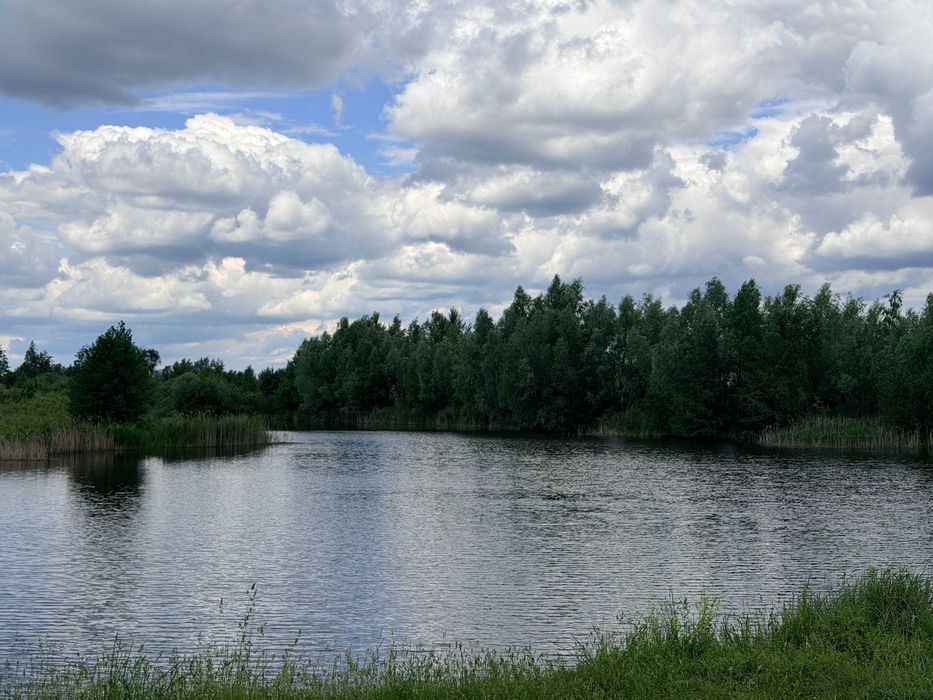 Ділянка земля серед лісу поруч з озером. Закрита територія! 12хв до Ірпеня! Вже можна будуватись