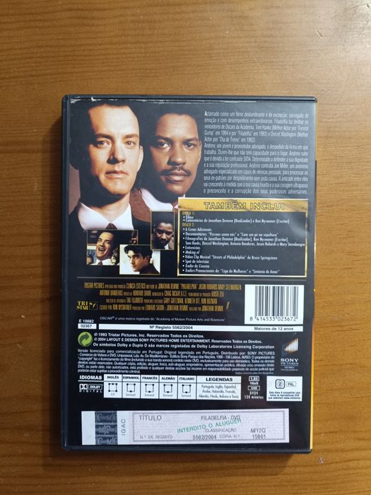 Dvd do filme "Filadélfia" - Ed. Colecionador (portes grátis)