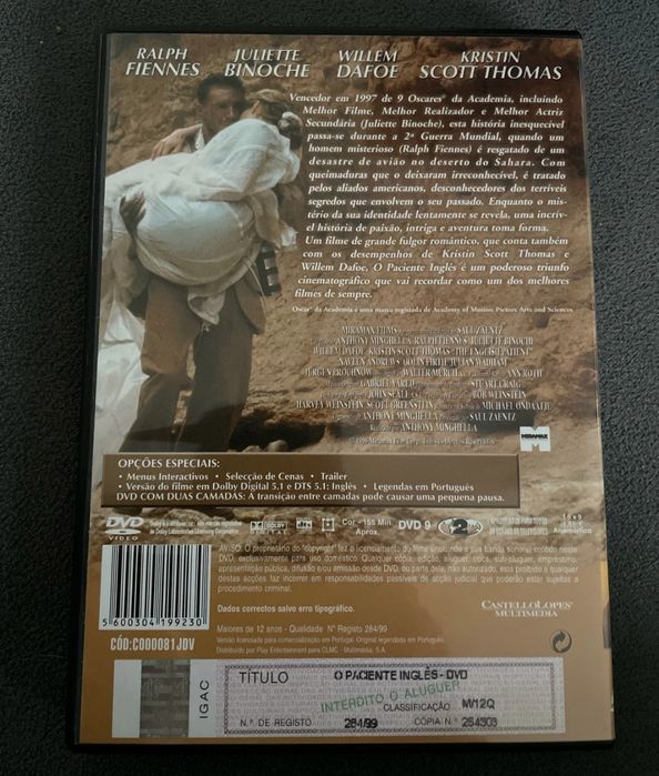 DVD o paciente inglês