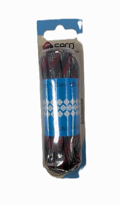 Sznurowadła trekkingowe 150 cm – Szaro-Czerwone, poliester