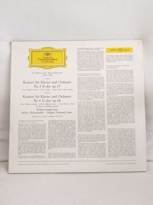 Wilhelm Kempff, Deutsche Grammophon, Beethoven, vinyl LP