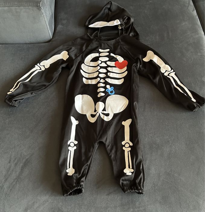 Fato de esqueleto para bebé