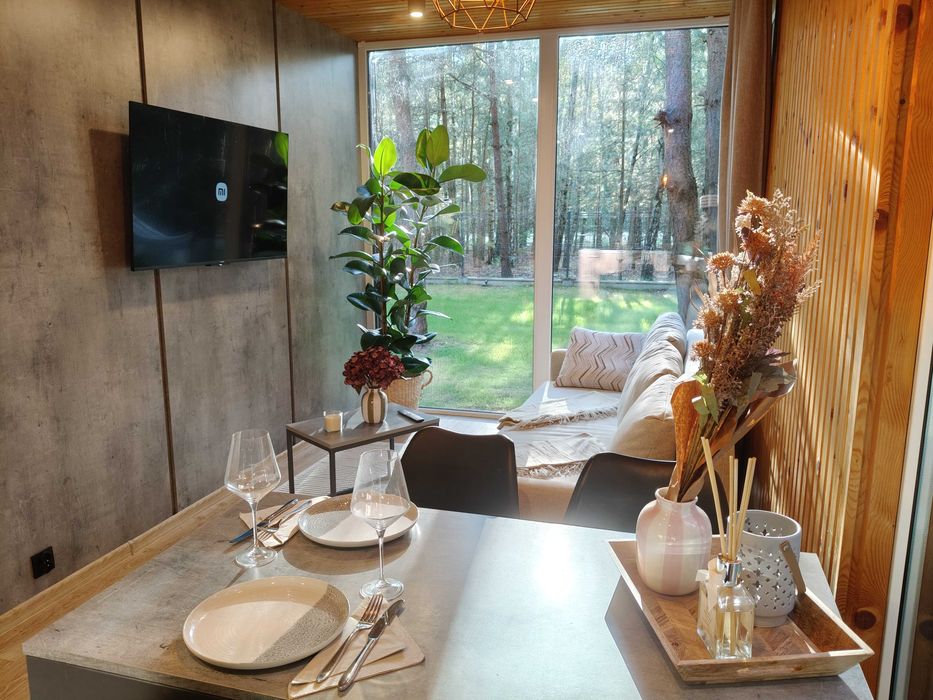 Domki na wynajem w lesie pod Warszawą - jacuzzi i sauna