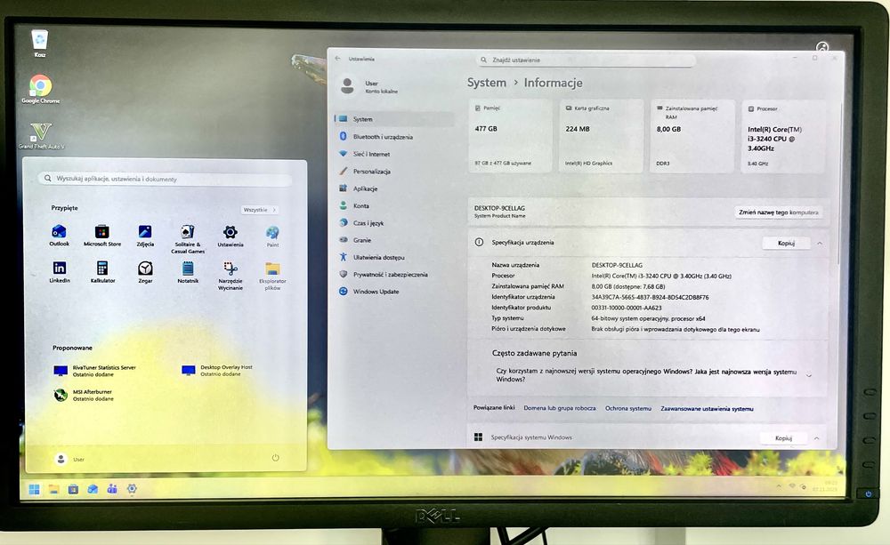 Cena ostateczna XPG SSD 512 I3 12GB RAM windows 11