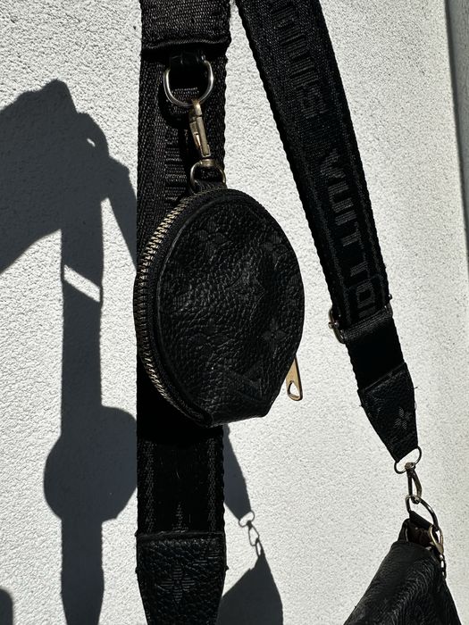 Черная сумка через плечо с кошельком (LV style)