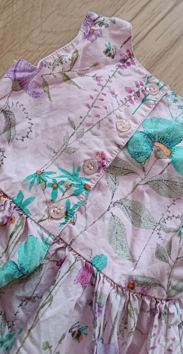 Next 62 kwiecista sukienka różowa dla dziewczynki 3-6 m