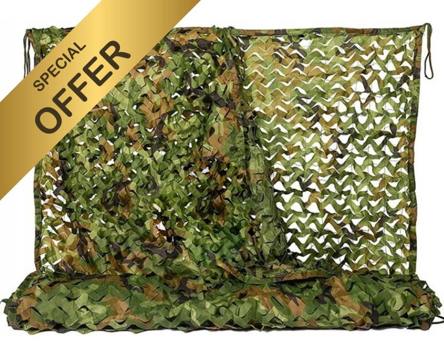 Nowa SIATKA MASKUJĄCA LEŚNA 4x5m | Kamuflaż WOJSKOWY Ochronna Ogrodowa