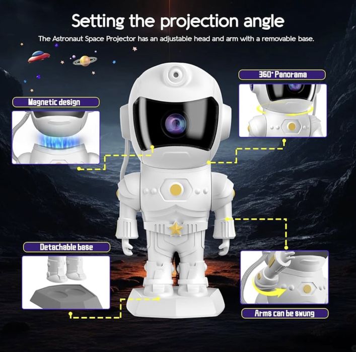 Projektor led gwieździstego nieba, astronauta