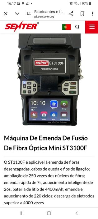 Máquina de fusão fibra óptica