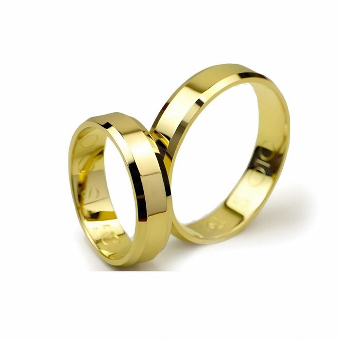 Obrączki ślubne z żółtego złota 333 5mm fazowane /GOLDRUN