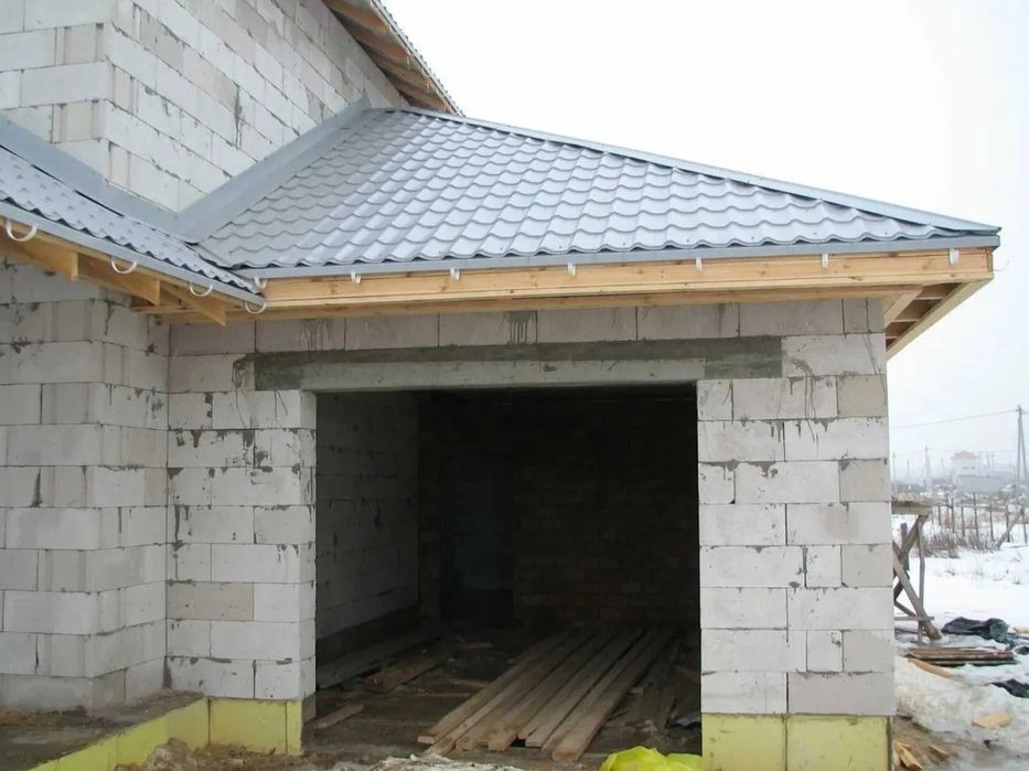 Строительство домов из газобетона,под ключ.Фундамент.Кровля.