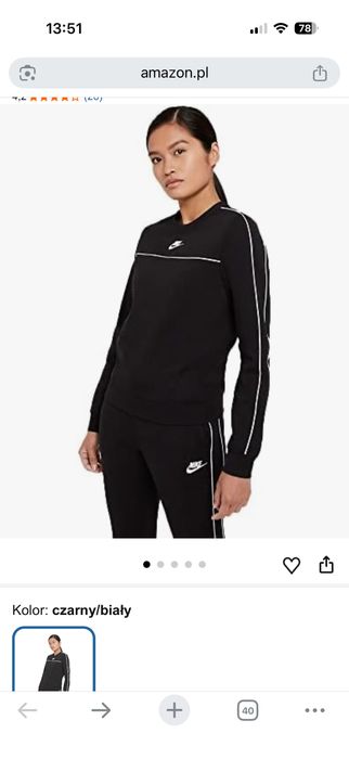 Bluza nike czarna bez kaptura