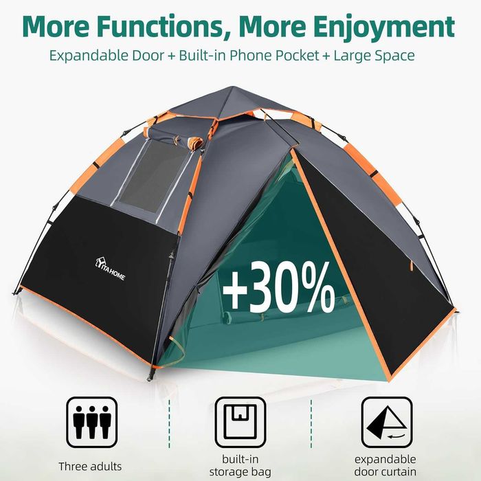 Namiot kempingowy 2-3-osobowy, dwuwarstwowy, wodoodporny