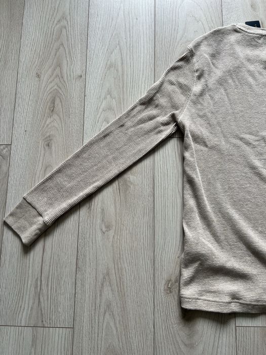 Лонгслів Polo Ralph Lauren з вафельним візерунком бежевого кольору.