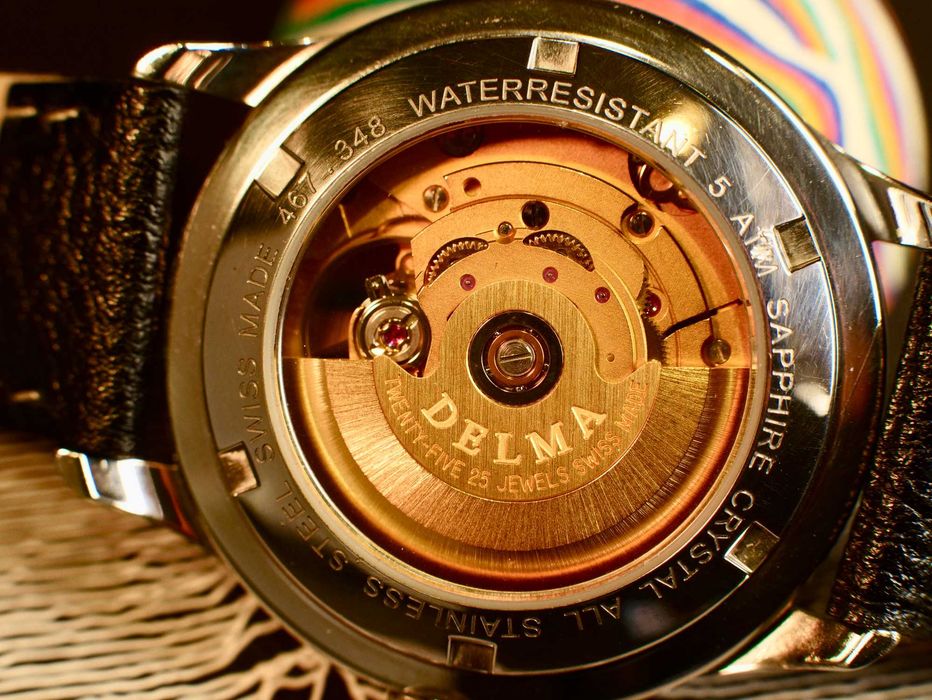 Relógio automático DELMA 25 jewels Swiss made open heart